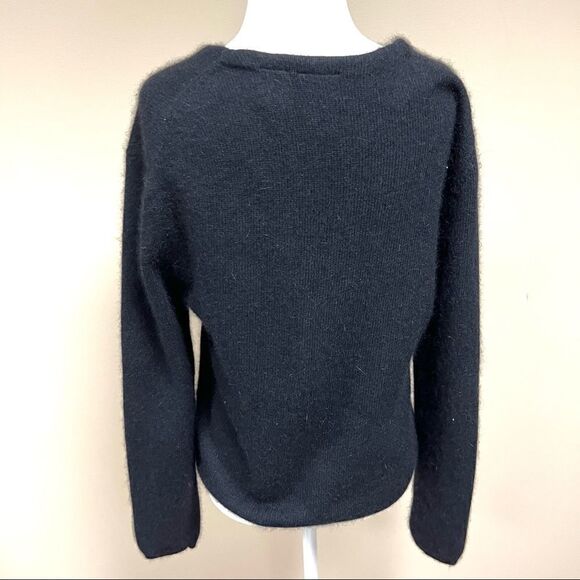 B Moss angora blend cardigan with crystal closure Sz L - Picture 6 of 8